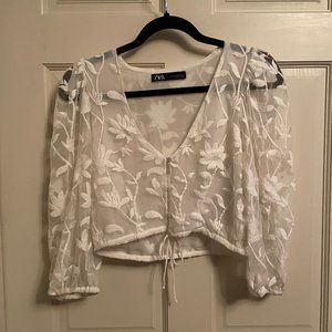 Zara Sheer Long Sleeve Top